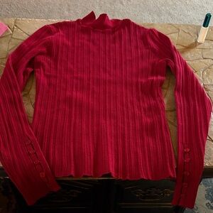 Marled Rich Red Knit Top